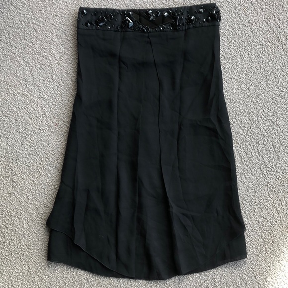 NWT Emporio Armani strapless jewel beaded 100% silk flyaway layered minidress - Picture 2 of 15